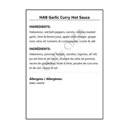 HAB Garlic Curry Hot Sauce - Hot Sauce