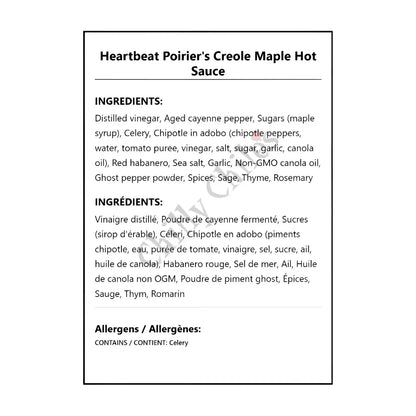 Heartbeat Poirier’s Creole Maple Hot Sauce - Hot Sauce