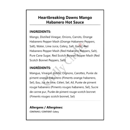 Heartbreaking Dawns Mango Habanero Hot Sauce - Hot Sauce