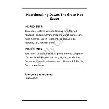Heartbreaking Dawns The Green Hot Sauce - Hot Sauce