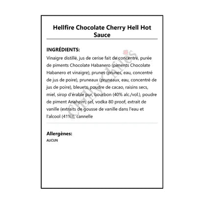 Hellfire Chocolate Cherry Hell Hot Sauce - Hot Sauce