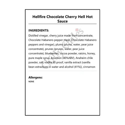 Hellfire Chocolate Cherry Hell Hot Sauce - Hot Sauce