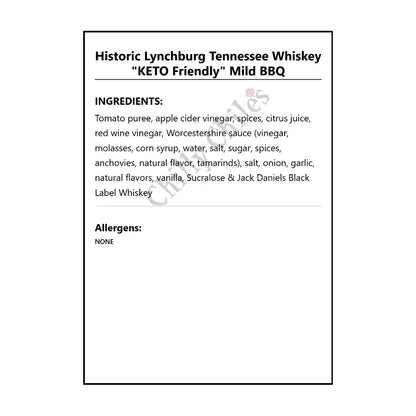 Historic Lynchburg Tennessee ’KETO Friendly’ Mild BBQ - BBQ Sauce