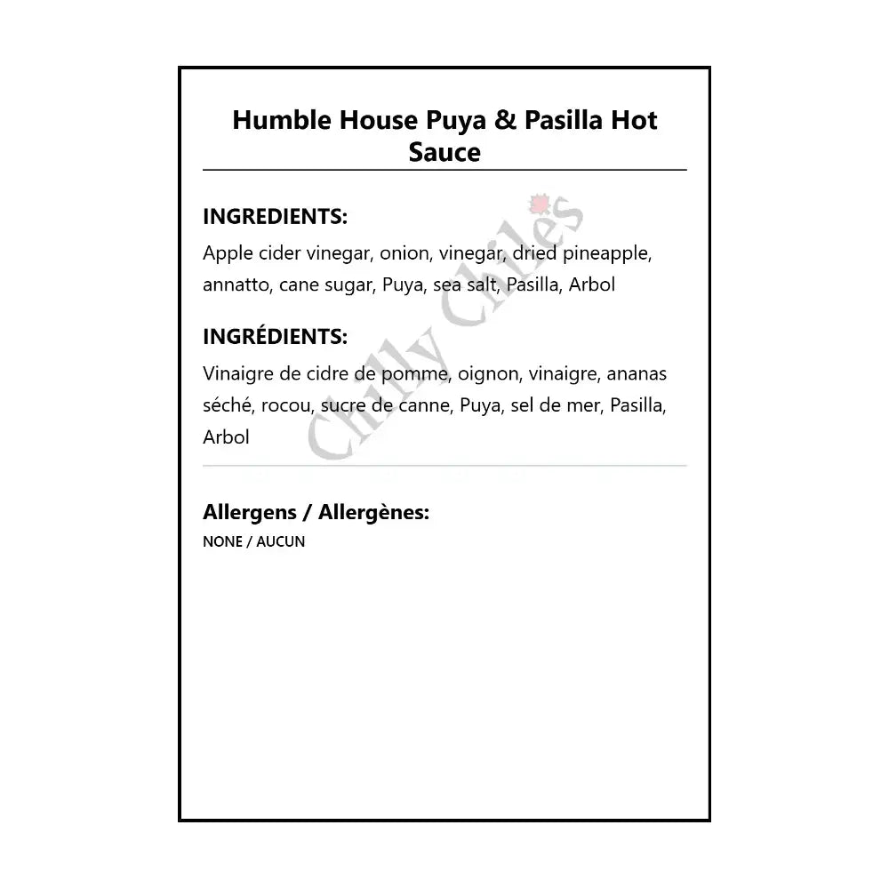 Humble House Puya & Pasilla Hot Sauce - Hot Sauce
