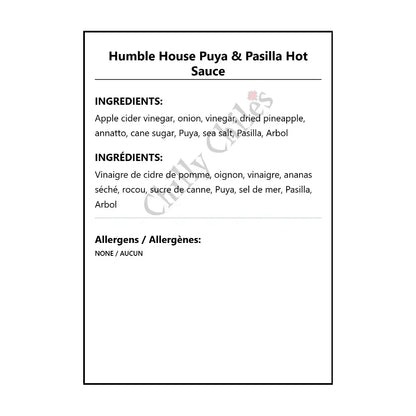 Humble House Puya & Pasilla Hot Sauce - Hot Sauce