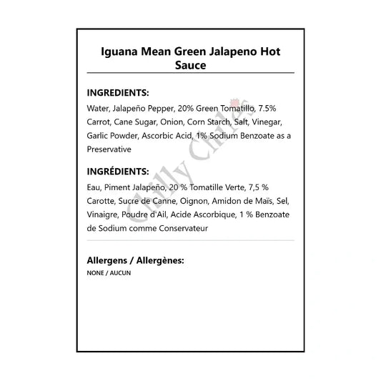 Iguana Mean Green Jalapeno Hot Sauce - Hot Sauce