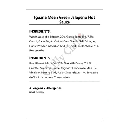 Iguana Mean Green Jalapeno Hot Sauce - Hot Sauce