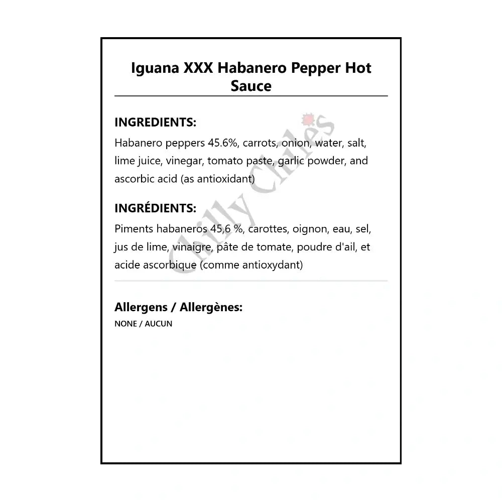 Iguana XXX Habanero Hot Sauce - Hot Sauce