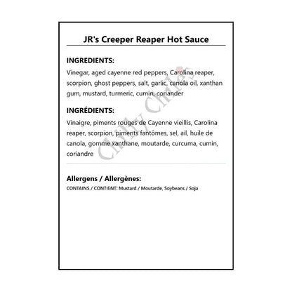 JR’s Creeper Reaper Hot Sauce - Hot Sauce