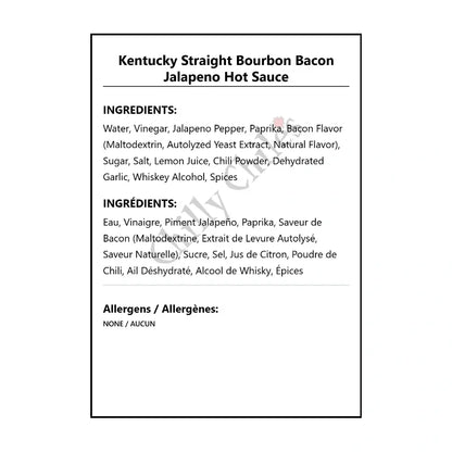 Kentucky Straight Bourbon Bacon Jalapeno Hot Sauce - Hot Sauce