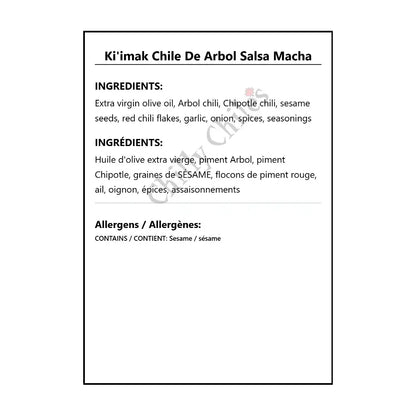 Ki’imak Chile De Arbol Salsa Macha - Condiments