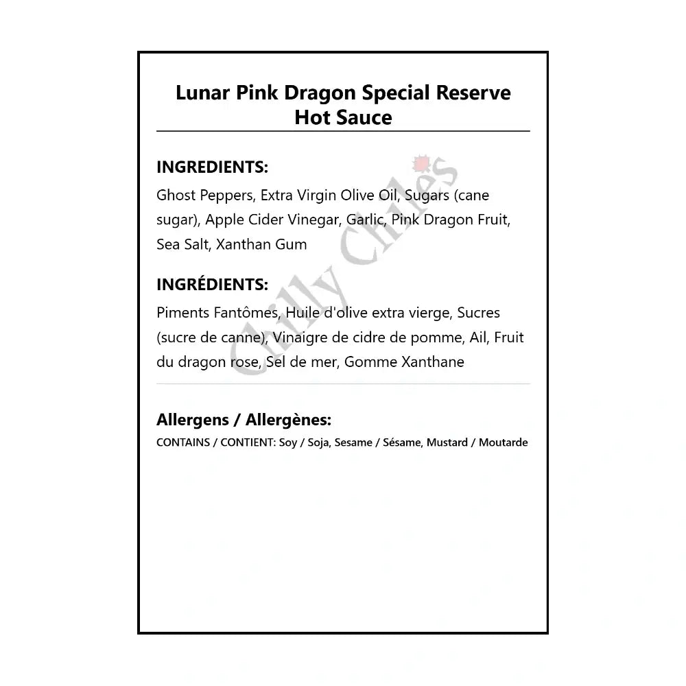 Lunar Pink Dragon Special Reserve Hot Sauce - Hot Sauce