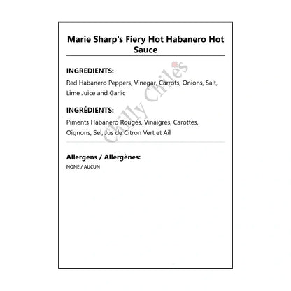 Marie Sharp’s Fiery Hot Habanero Hot Sauce - Hot Sauce