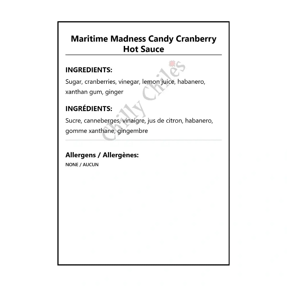 Maritime Madness Candy Cranberry Hot Sauce - Hot Sauce