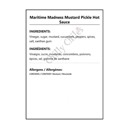 Maritime Madness Mustard Pickle Hot Sauce - Hot Sauce