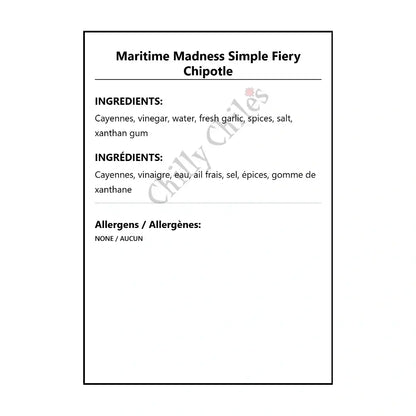 Maritime Madness Simple Fiery Chipotle - Hot Sauce