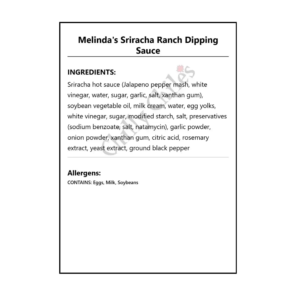 Melinda’s Sriracha Ranch Dipping Sauce - Hot Sauce
