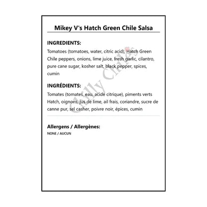 Mikey V’s Hatch Green Chile Salsa - Salsa