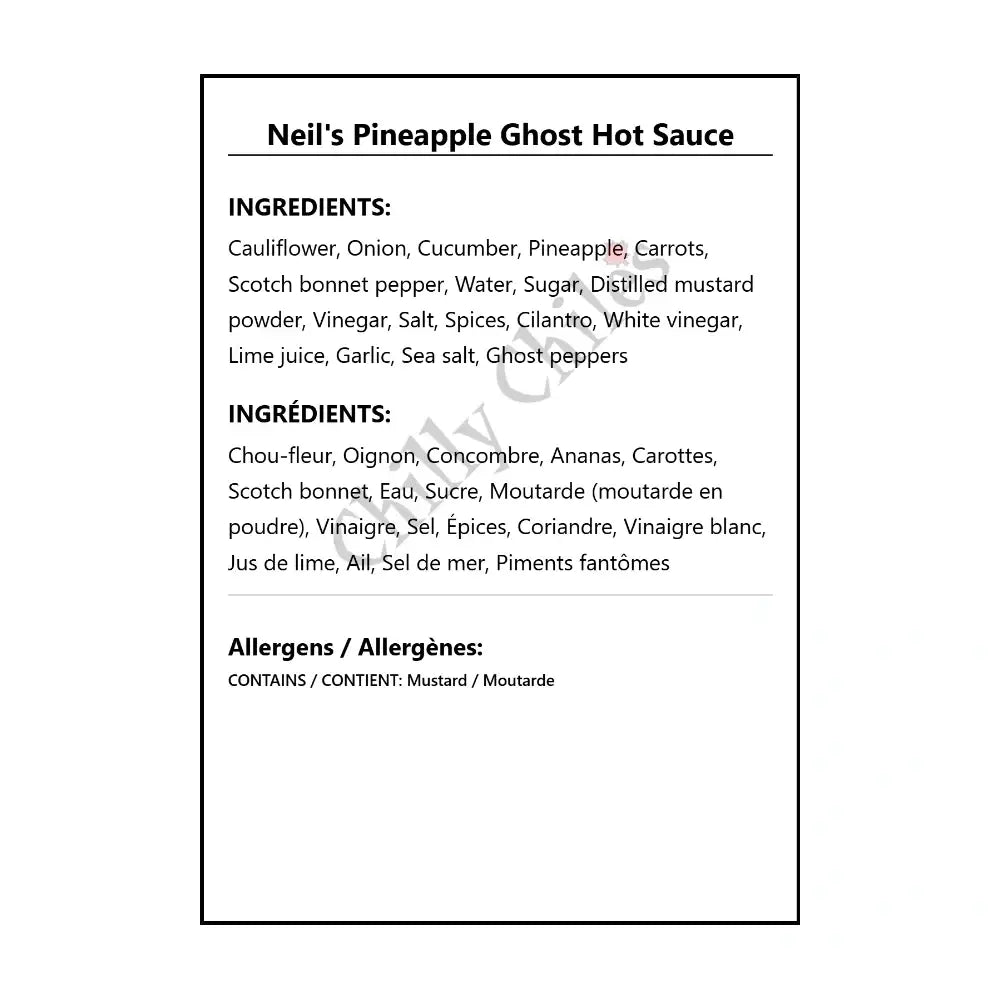 Neil’s Pineapple Ghost Hot Sauce - Hot Sauce