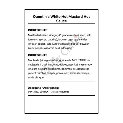 Quentin’s White Hot Mustard Hot Sauce - Hot Sauce