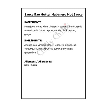Sauce Bae Hotter Habanero Hot Sauce - Hot Sauce