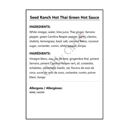 Seed Ranch Hot Thai Green Hot Sauce - Hot Sauce
