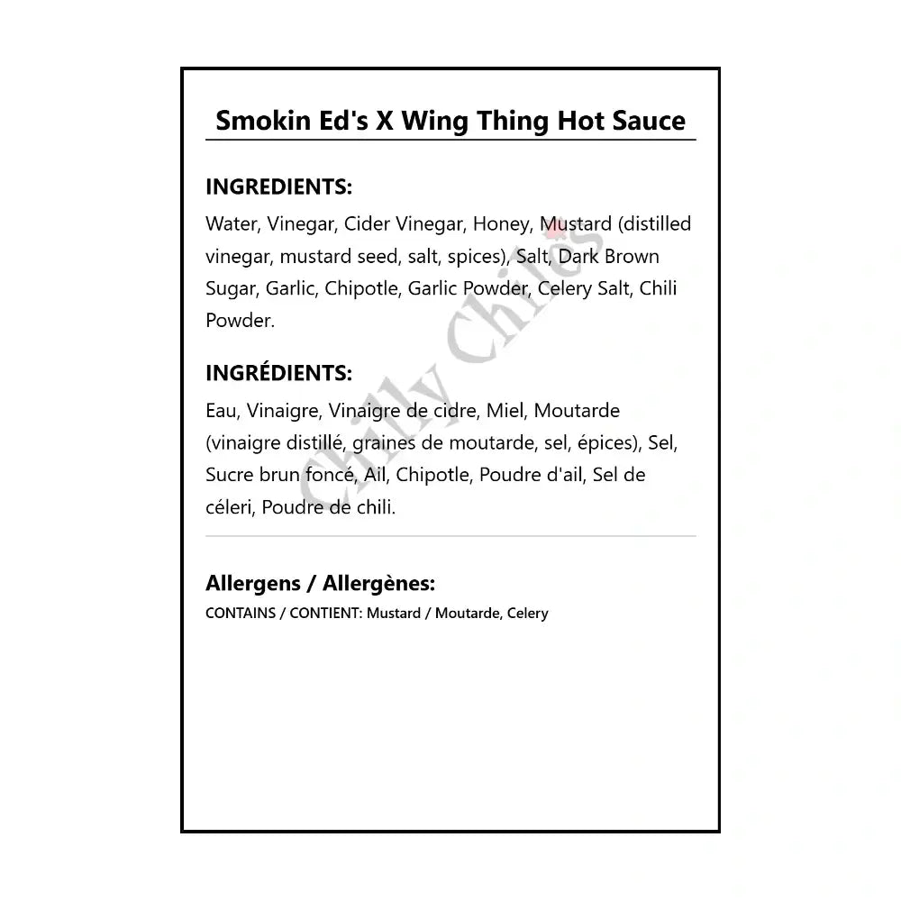 Smokin Ed’s X Wing Thing Hot Sauce - Hot Sauce