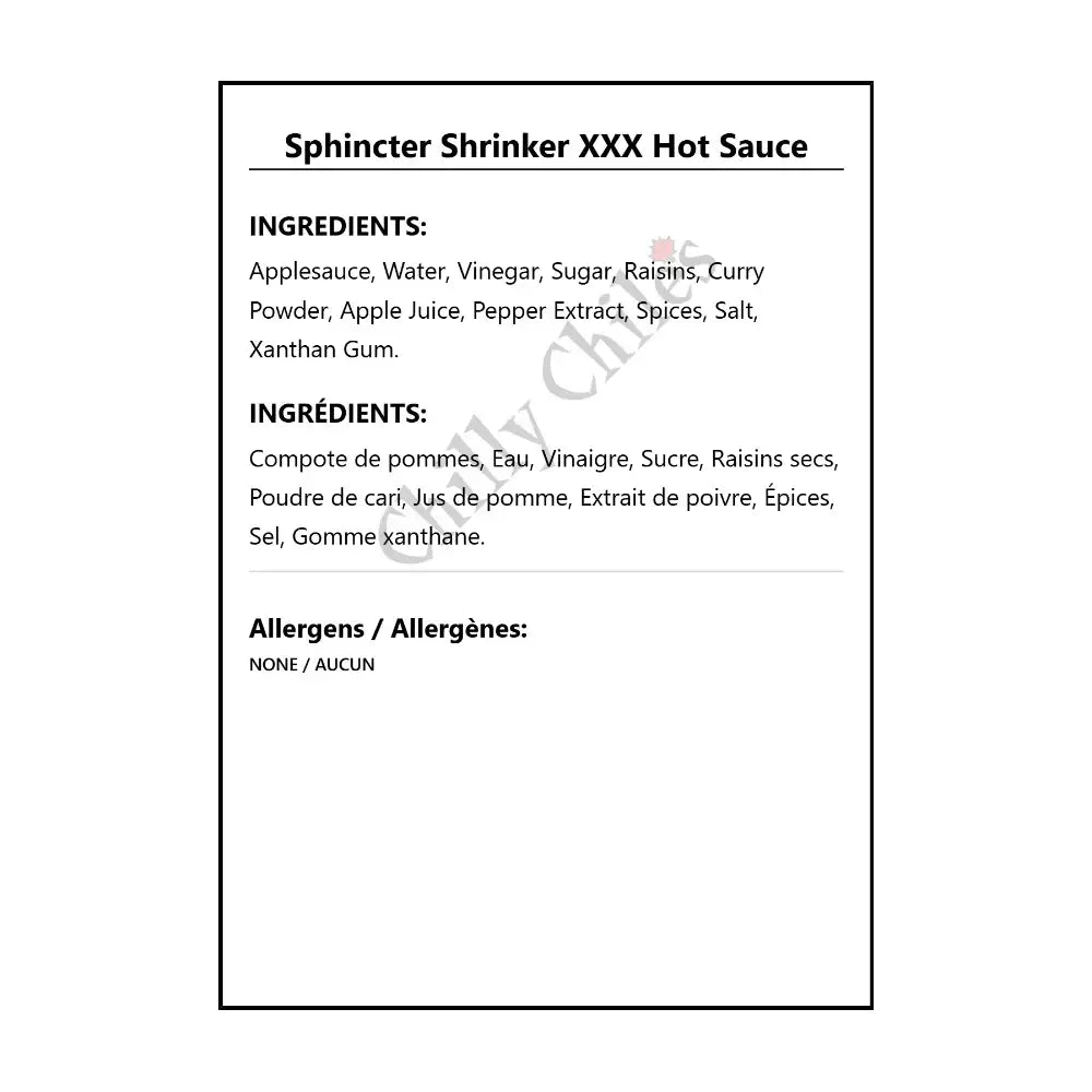 Sphincter Shrinker XXX Hot Sauce - Hot Sauce
