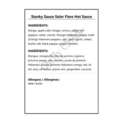 Stanky Sauce Solar Flare Hot Sauce - Hot Sauce