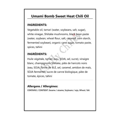 Umami Bomb Sweet Heat Chili Oil - Condiments